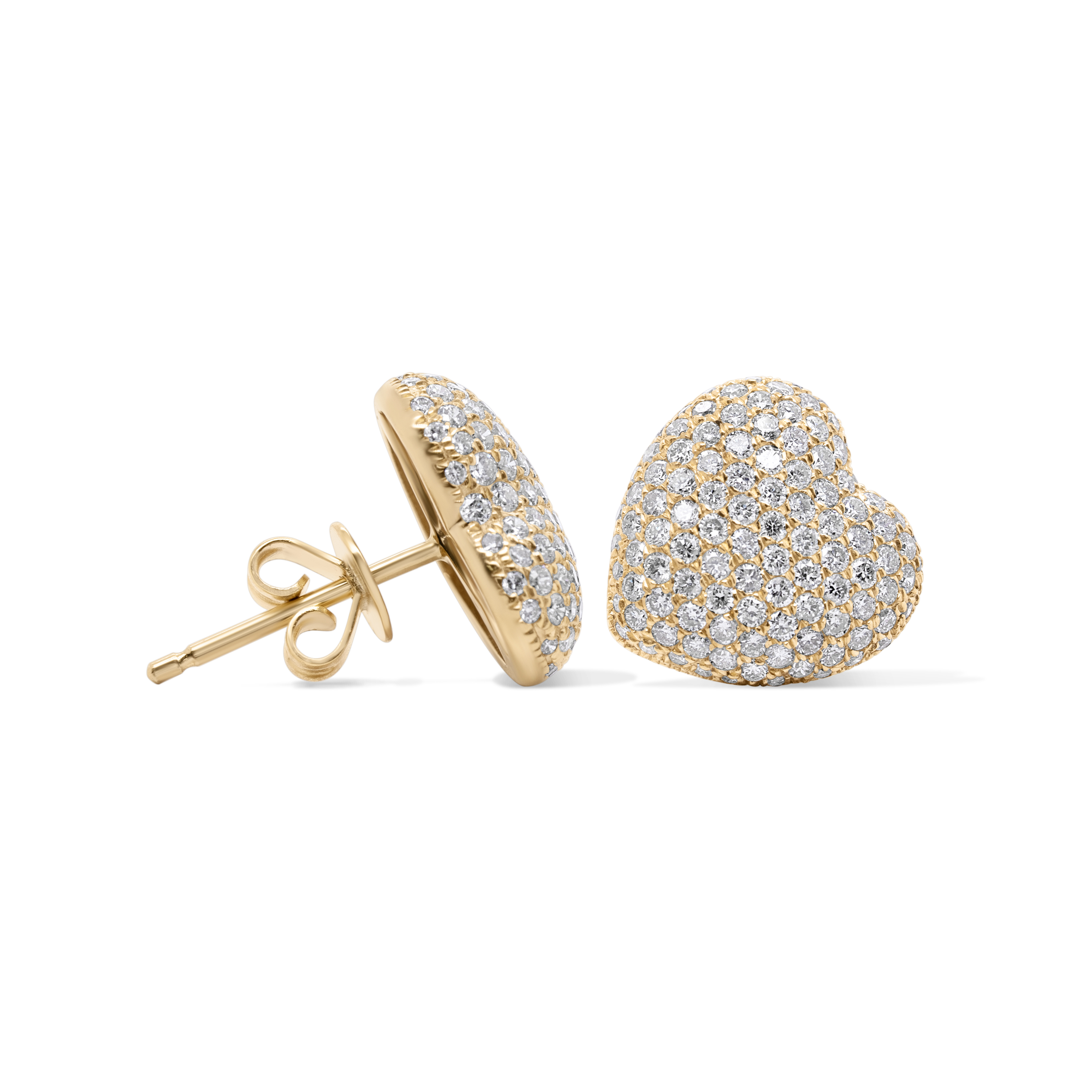 Heart-Shaped Diamond Earrings 1.25 ct. 10K Yellow Gold